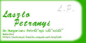 laszlo petranyi business card